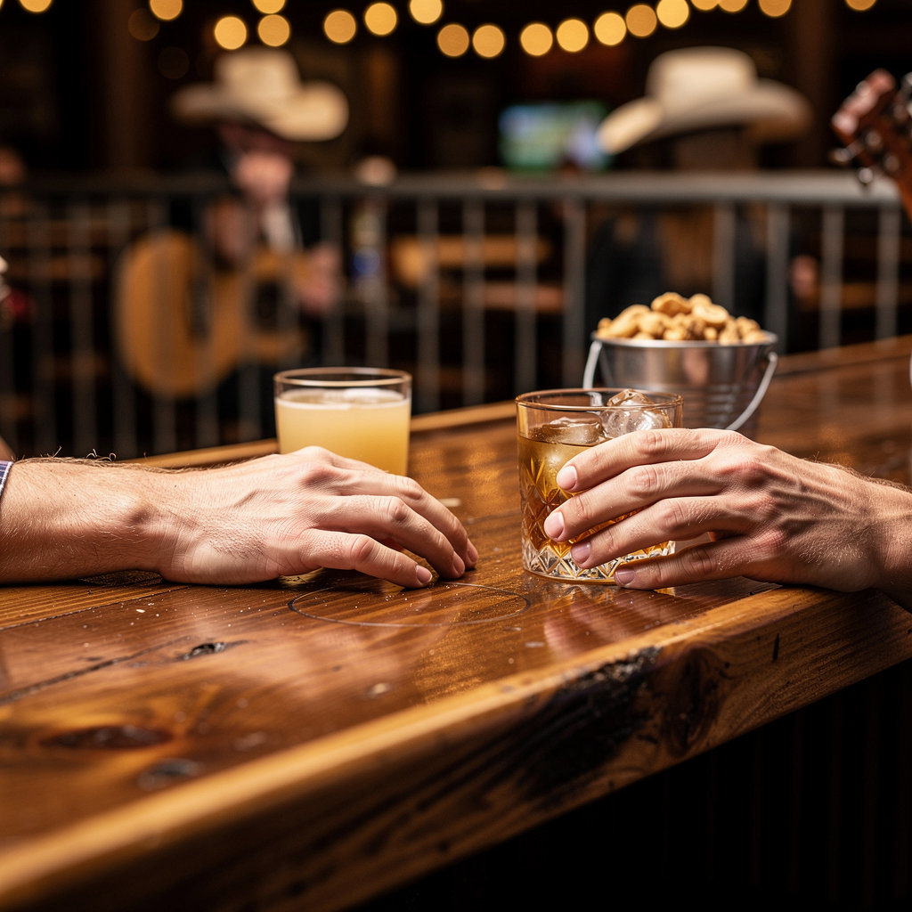 Moonshine Flats multi-level event venue in downtown San Diego showcasing bars, LED screens, and rustic-modern decor